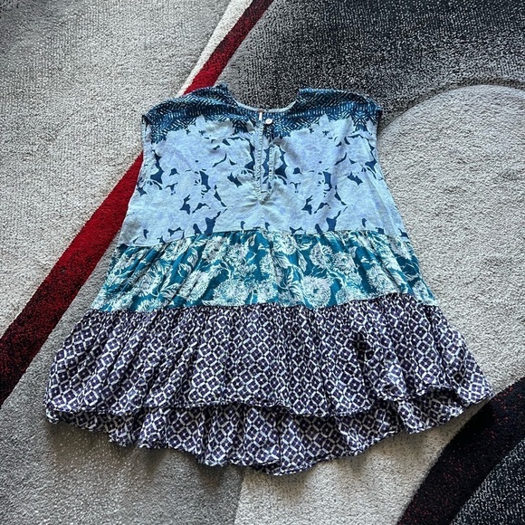 Free People Floral Patchwork Tiered Blouse - Picture 3 of 5